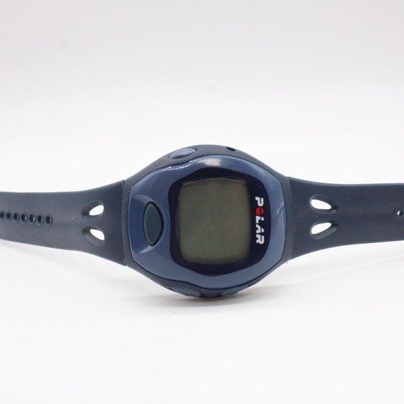 Vintage Polar Digital Watch Mens Navy Blue Stainless Steel Alarm Rubber Band - Picture 5 of 8